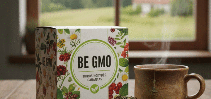 "Be GMO" ženklas ant arbatos: Ar tai tik tušti žodžiai, ar tikros kokybės garantas?