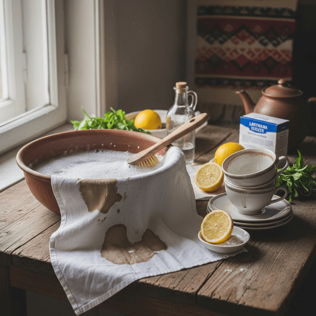 Arbatos dėmės: laiko patikrinti metodai išgelbėti audinius ir indus