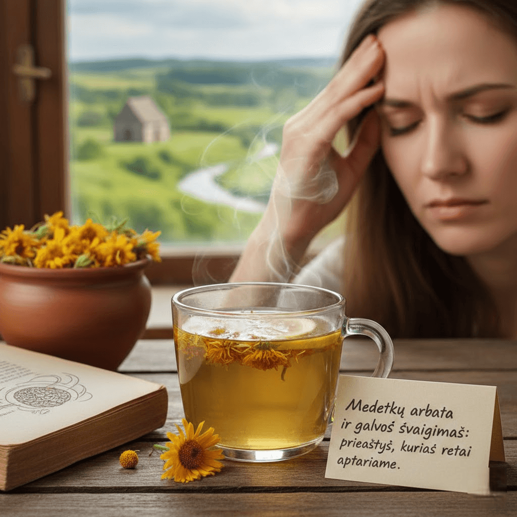 Medetkų arbata ir galvos svaigimas: priežastys, kurias retai aptariame