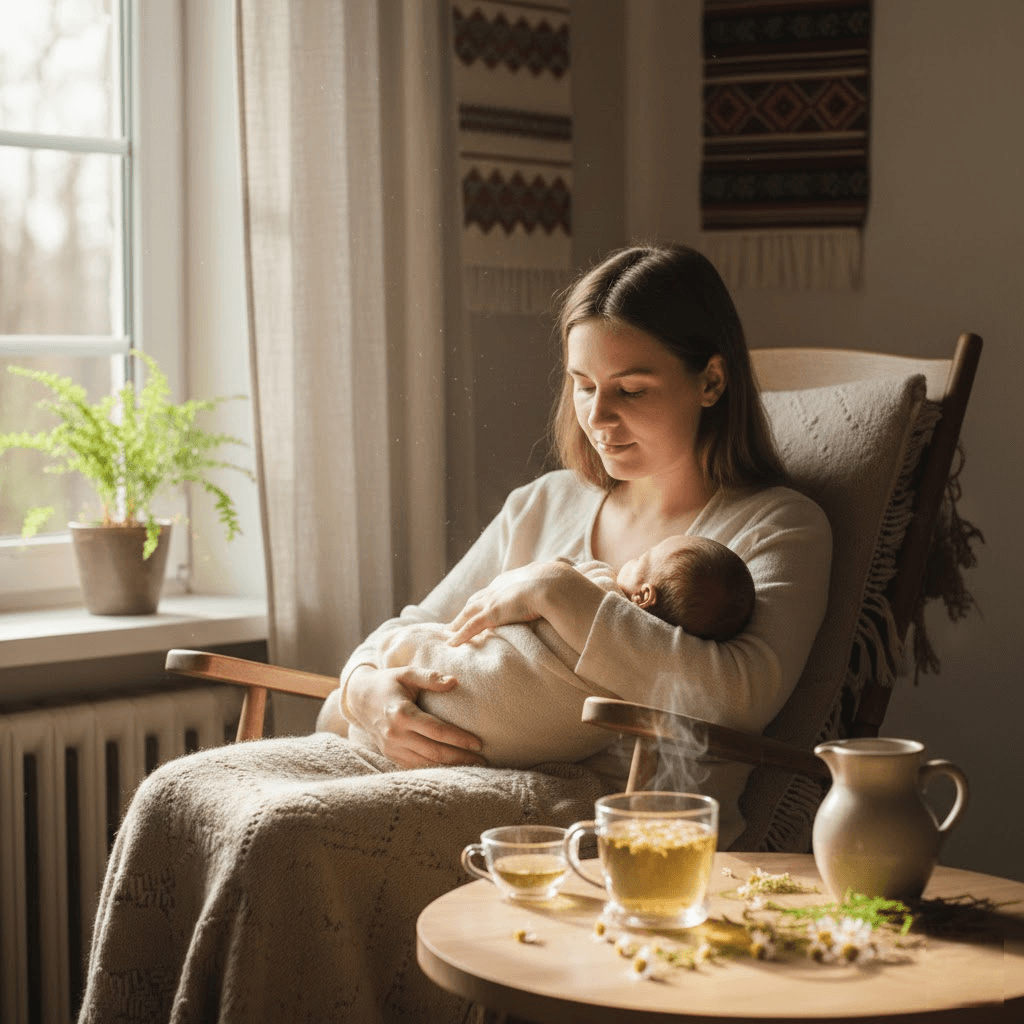 Ramunėlių arbata maitinančioms: švelni ramybė mamai ir pilvelio komfortas kūdikiui