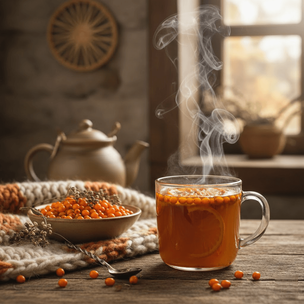 Skanovė šaltalankių arbata: Oranžinis jaukumas ir sveikata viename puodelyje Skanovė šaltalankių arbata: Oranžinis jaukumas ir sveikata viename puodelyje