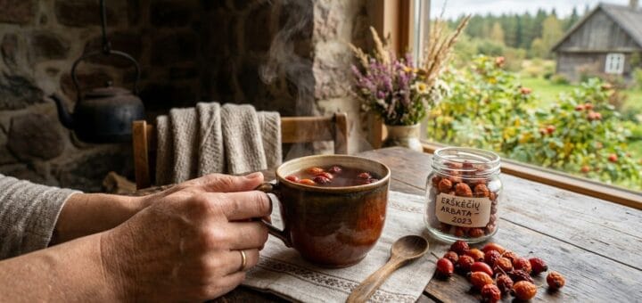 Erškėčių arbata: Vitaminų bomba ir senovinis sveikatos eliksyras iš Lietuvos gamtos