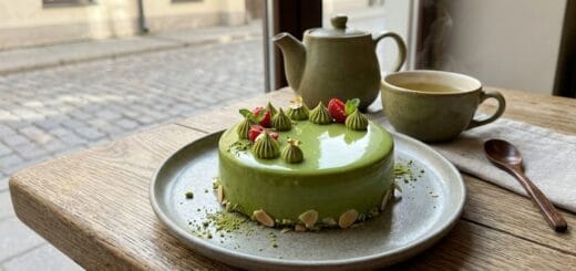 Tobulas žaliosios arbatos putėsių tortas: kulinarinė kelionė į harmonijos ir skonių pasaulį