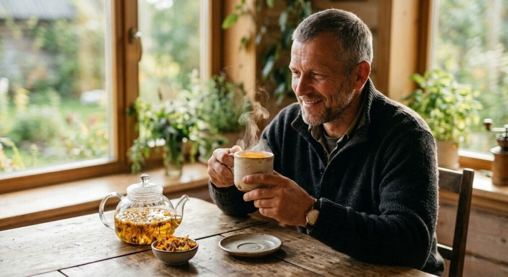 Medetkų arbata vyrams: Pamiršta gamtos galia vyriškai sveikatai ir energijai