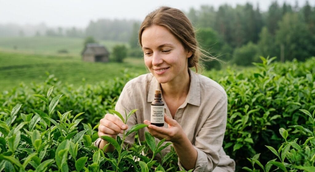 Žaliosios arbatos ekstraktas: Gamta padovanotas jaunystės ir tyrumo eliksyras jūsų odai