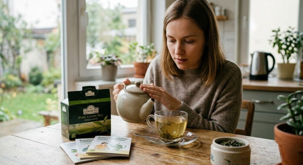 Žalioji arbata Ahmad Tea: Išsamus gidas apie kokybę, naudą sveikatai ir ruošimo meną