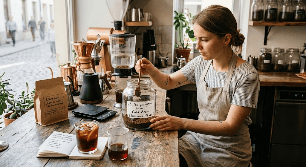 Šalto plikymo kava („Cold Brew“): Skonio paslaptys ir ruošimo menas