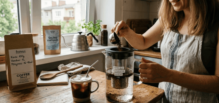 Tobulas „cold brew“ receptas: kaip namuose paruošti geriausią šalto plikymo kavą
