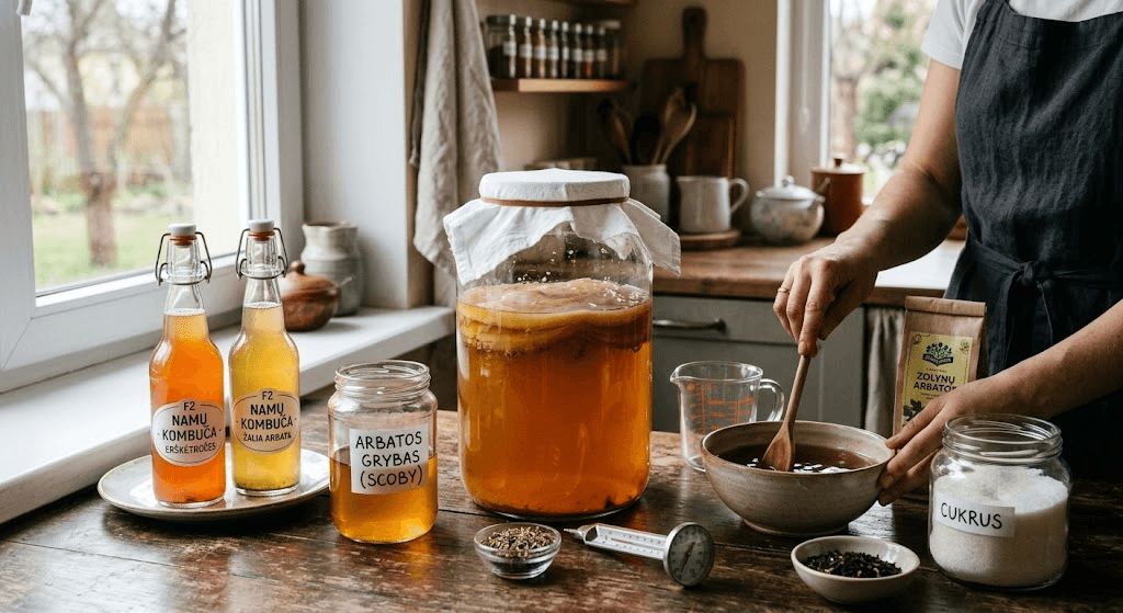 Kombucha: Gyvojo Arbatos Grybo Paslaptys, Nauda ir Gamyba Namuose Kombucha: Gyvojo Arbatos Grybo Paslaptys, Nauda ir Gamyba Namuose