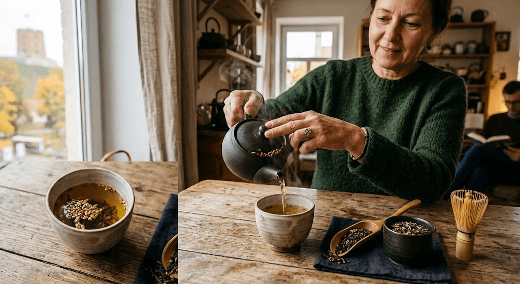 Genmaicha: Japoniška žalioji arbata su kepintais ryžiais